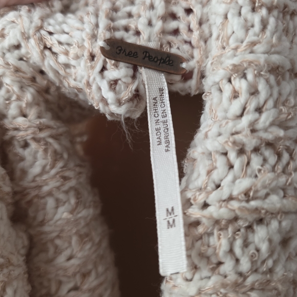 Free People Cream Open Side Button Detail Sweater Dress/Jumper, Size M - Picture 7 of 8